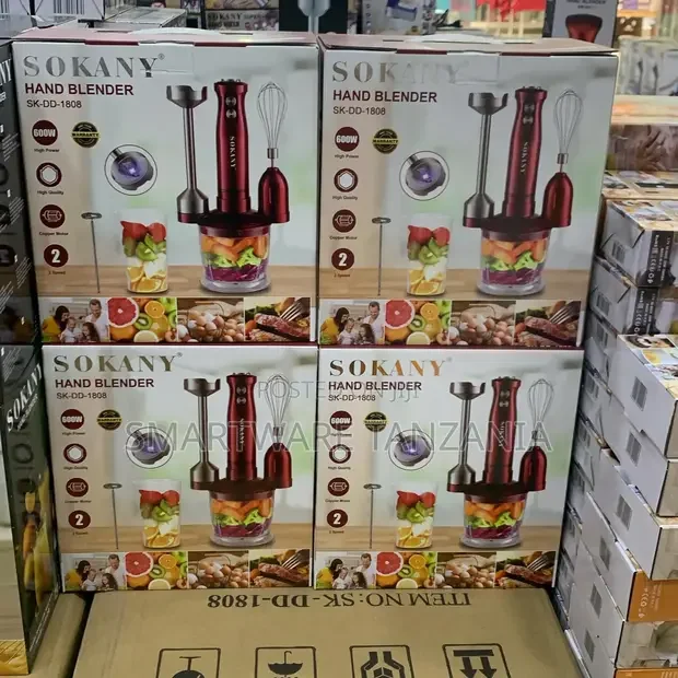 Sokany Hand Blender With Stainless Steel Stick 600W Red - Buy in Dar es Salaam, Tanzania | Smartware