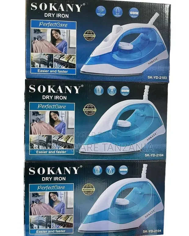 Sokany Perfectcare 1000W Dry Iron Ceramic Sole - Buy in Dar es Salaam, Tanzania | Smartware