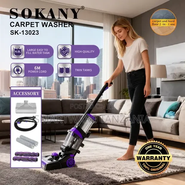 Sokany Sk-13023 Carpet Washer 2000w Purple 2-in-1 Floor