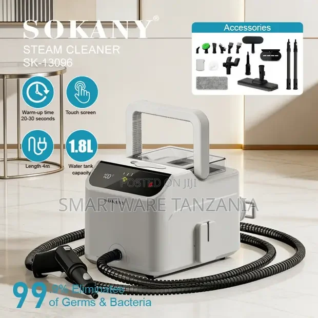 Sokany Sk-13096 Steam Cleaner 1.8l Touch Screen 4m Cord