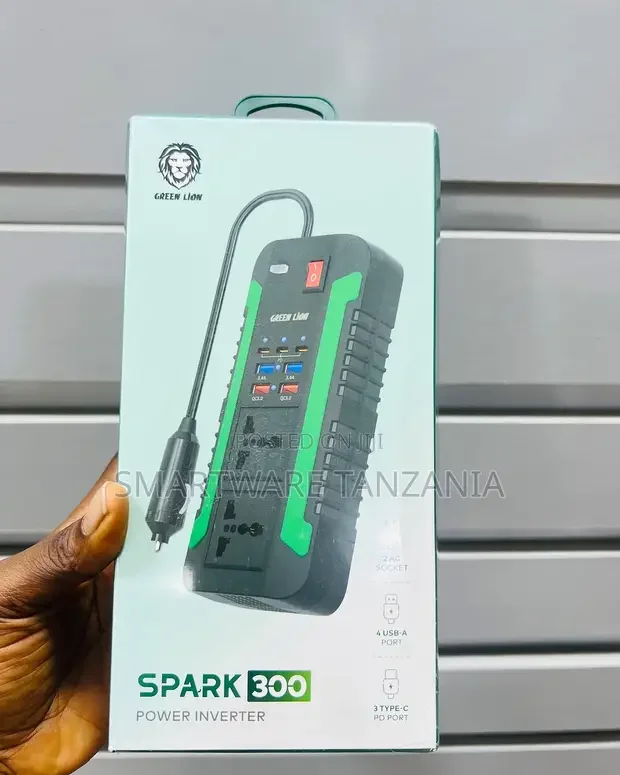 Spark 300 Power Inverter - 2 Ac Outlets 4 Usb Ports by Green Lion