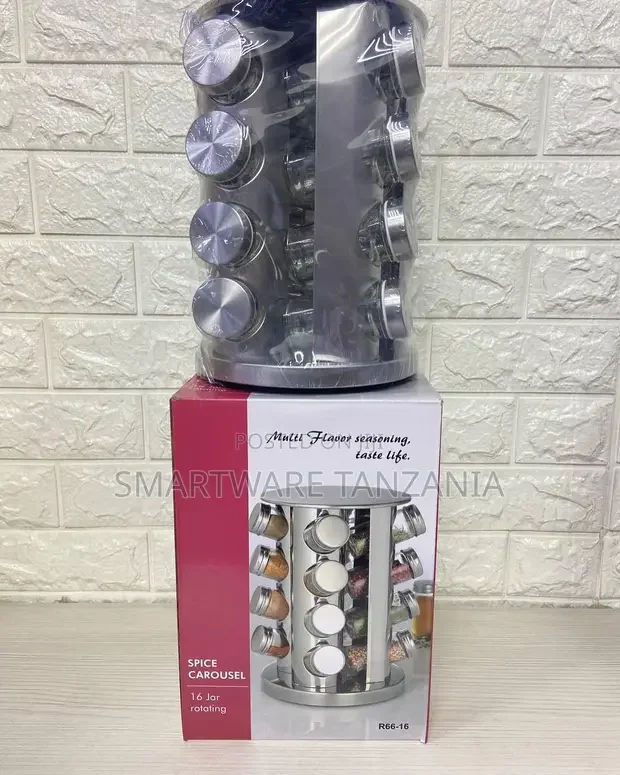 Spice Jar Rack Revolving (16 Bottle) Countertop Organizer - Buy in Dar es Salaam, Tanzania | Smartware