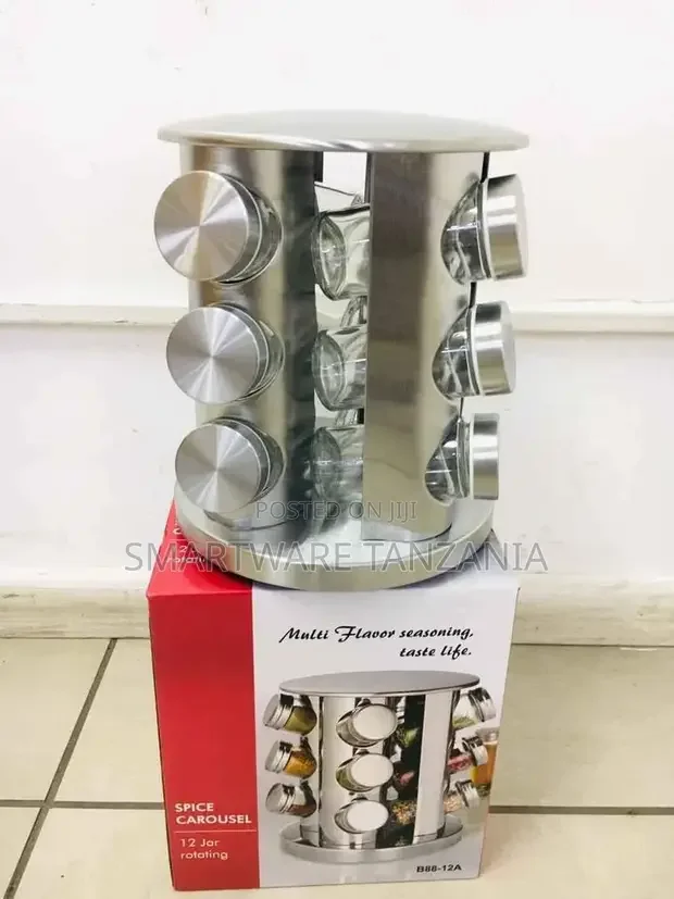 Spice Rack Set With 12 Spices Jar 3 Tier Kitchen Spice Tower - Buy in Dar es Salaam, Tanzania | Smartware