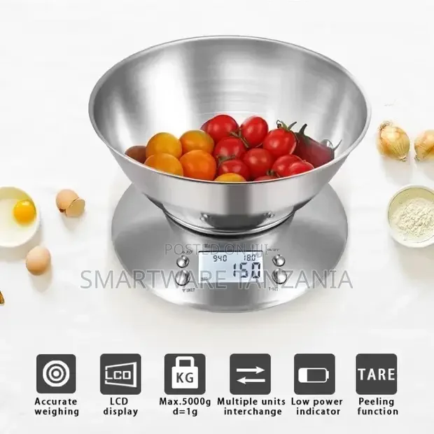 Stainless Steel Kitchen Food Weighing Scale With Bowl - Buy in Dar es Salaam, Tanzania | Smartware