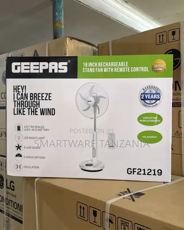 Stand Fan, 18 Inch, 90° Wide Swing, 2 Speeds Control - Buy in Dar es Salaam, Tanzania | Smartware
