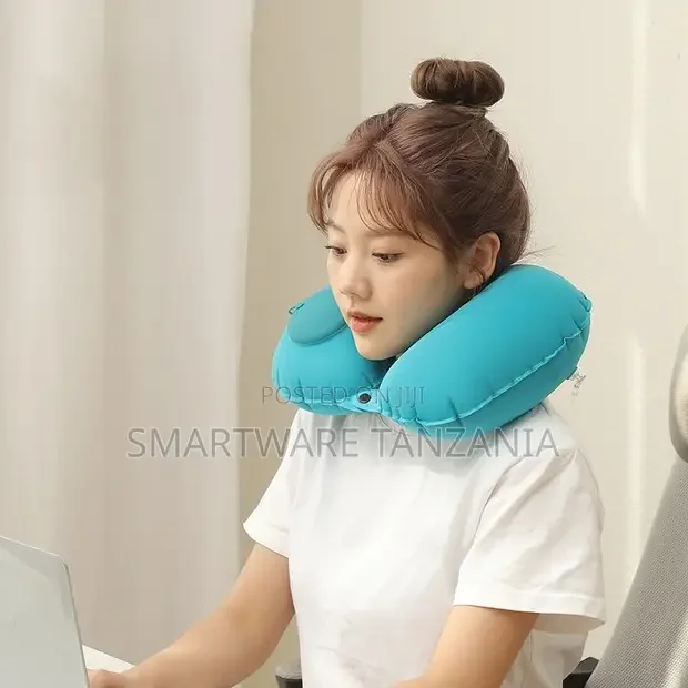 Teal Self-Inflating Neck Pillow for Travel & Office - Buy in Dar es Salaam, Tanzania | Smartware