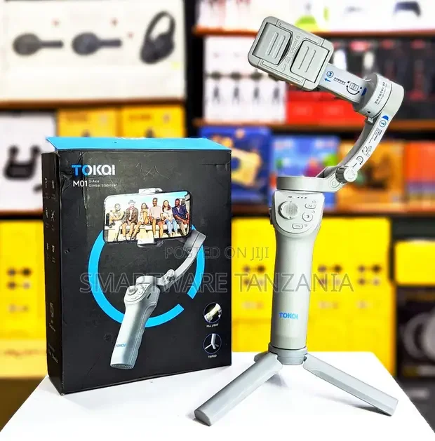 Tokqi M01 3-Axis Gimbal Stabilizer With Fill Light - Buy in Dar es Salaam, Tanzania | Smartware