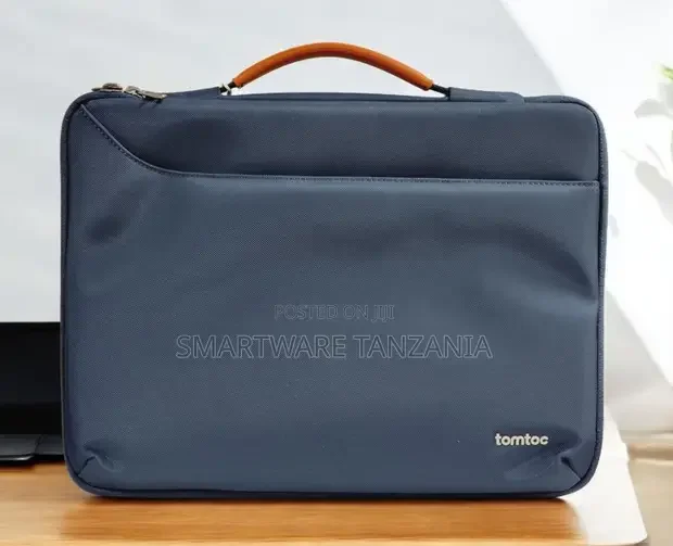 Tomtoc Laptop Briefcase Bag 14 16 Inch Navy Blue Tan Handle - Buy in Dar es Salaam, Tanzania | Smartware