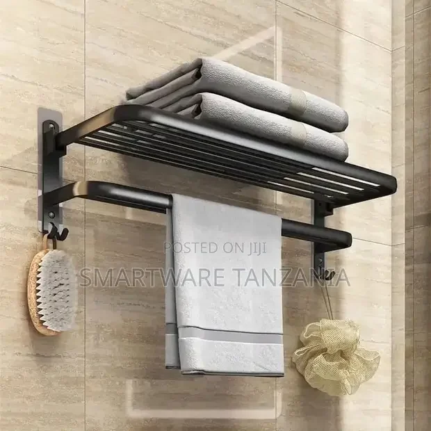 Stylish Aluminium Towel Holder Wall Shelf - Buy in Dar es Salaam, Tanzania | Smartware