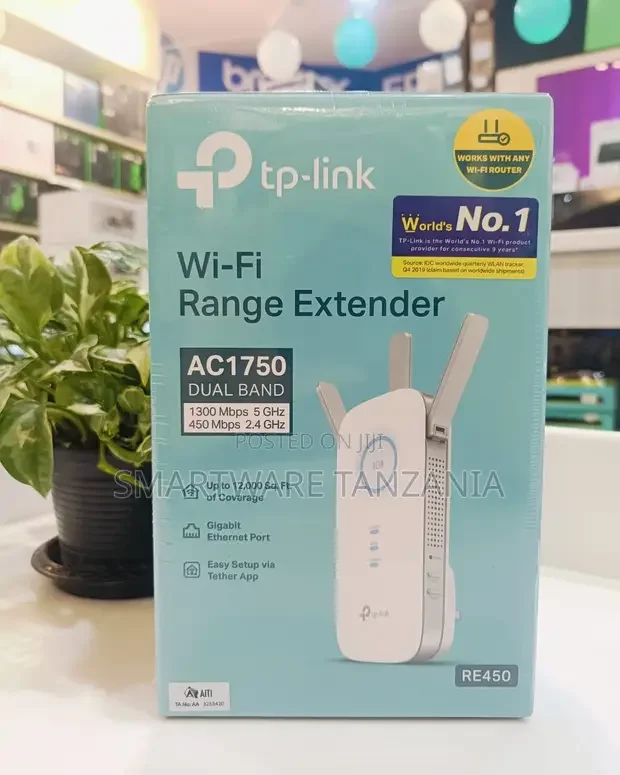 Tp-Link Re450 Ac1750 Dual Band Wifi Range Extender 12000 Sq Ft