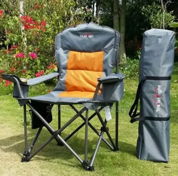Travel Right Padded Camping Chair Gray Orange - Buy in Dar es Salaam, Tanzania | Smartware