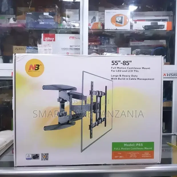 TV Monitor Full Motion Wall Mount 55-85 50kg Max