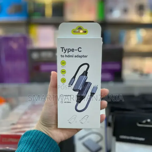 Type-C to HDMI Adapter 60Hz with USB and PD Charging Port - Buy in Dar es Salaam, Tanzania | Smartware