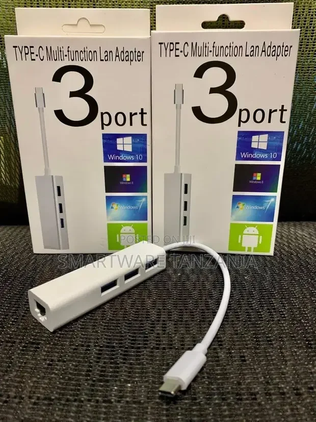 Type C To RJ45 Network Card Cable Ethernet Adapter For Mac