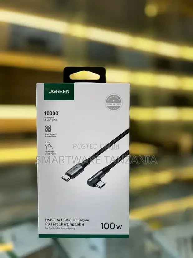 Ugreen 100w Usb C Right Angle To Type C Fast Charger Cable - Buy in Dar es Salaam, Tanzania | Smartware