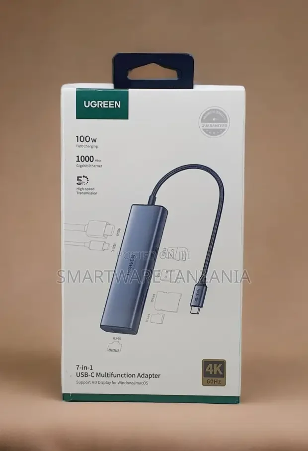 Ugreen 7 In 1 USB C Hub HDMI USB 100W Multiport Adapter - Buy in Dar es Salaam, Tanzania | Smartware