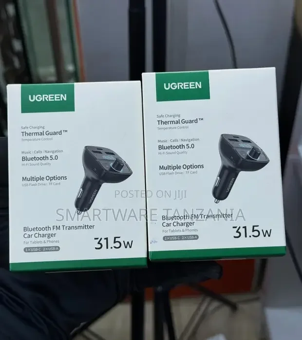 Ugreen Bluetooth 5.0 Adapter Car Charger FM Transmitter - Buy in Dar es Salaam, Tanzania | Smartware