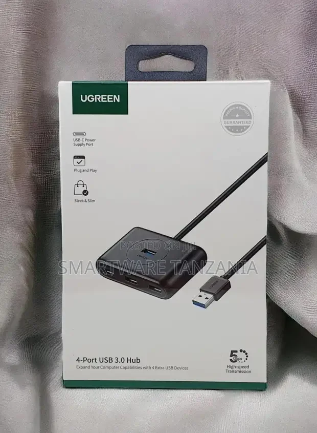 Ugreen Hub Splitter 4x Usb 3.0 Usb Port Type C Cable - Black