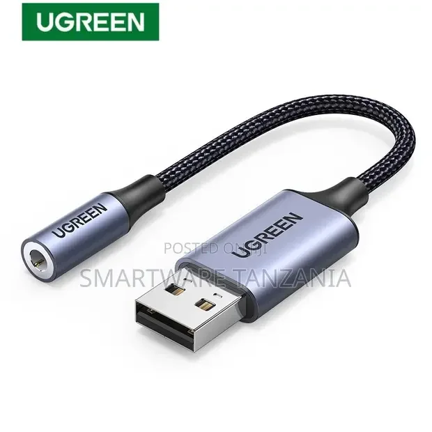 Ugreen Usb Audio Adapter External Sound Card 3.5mm Jack Nylon Braided