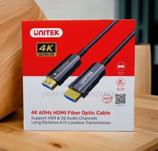 Unitek 60Hz HDMI Fiber Optic Cable 40m HDR - Buy in Dar es Salaam, Tanzania | Smartware