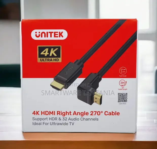 Unitek Hdmi Right Angle 270 Degree Cable 3m HDR Audio