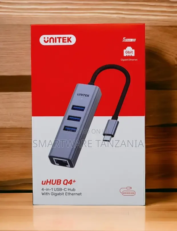 Unitek Uhub Q4+ 4-in-1 Usb-C Hub Gigabit Ethernet 5gbps