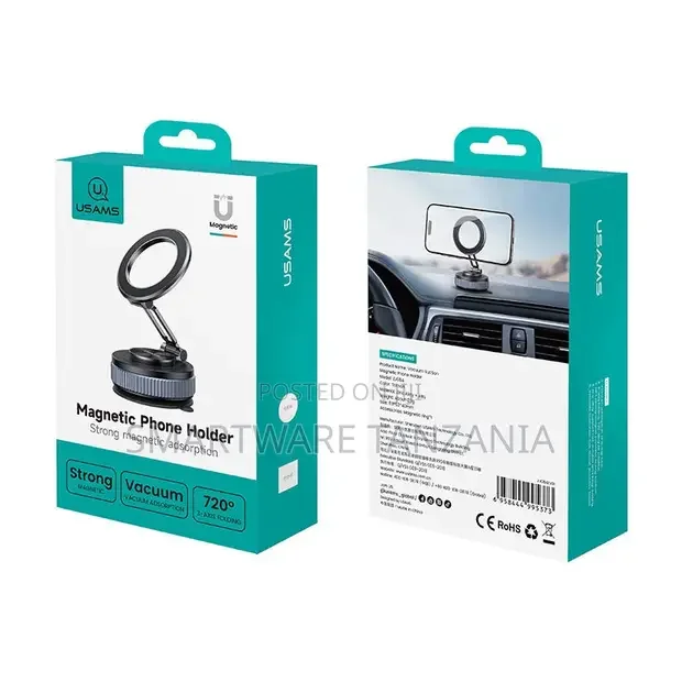 Usams Magnetic Phone Holder Strong Vacuum Dashboard 720° Rotation - Buy in Dar es Salaam, Tanzania | Smartware