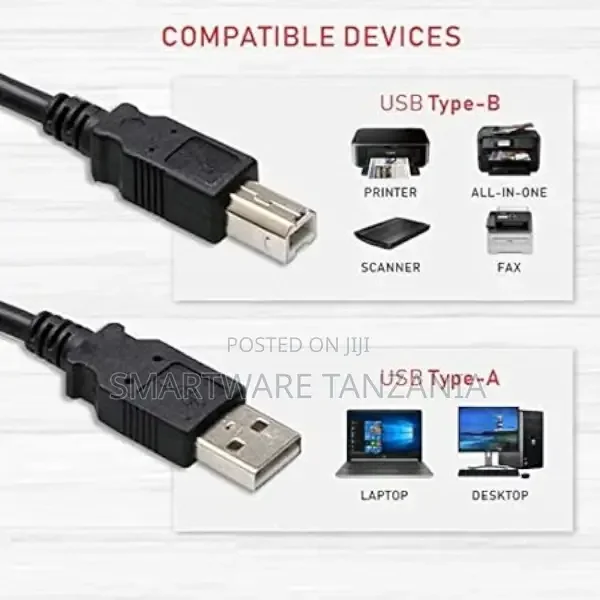 Usb 2.0 Printer Cable 3M, Male Data Transmission Cable - Buy in Dar es Salaam, Tanzania | Smartware