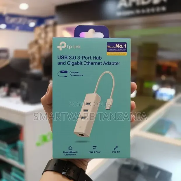 USB 3.0 3-Port Hub & Gigabit Ethernet Adapter - Buy in Dar es Salaam, Tanzania | Smartware