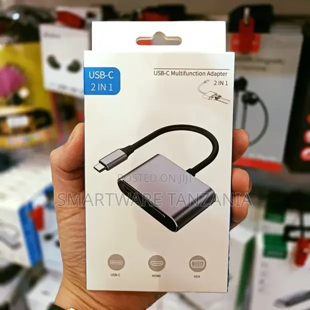 Usb-c To Vga And Hdmi Adapter 2-in-1 Dual Display Output Converter