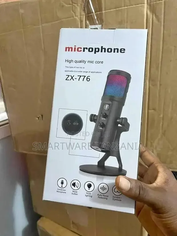 USB Condenser Microphone Cardioid Mic With RGB Lights - Buy in Dar es Salaam, Tanzania | Smartware