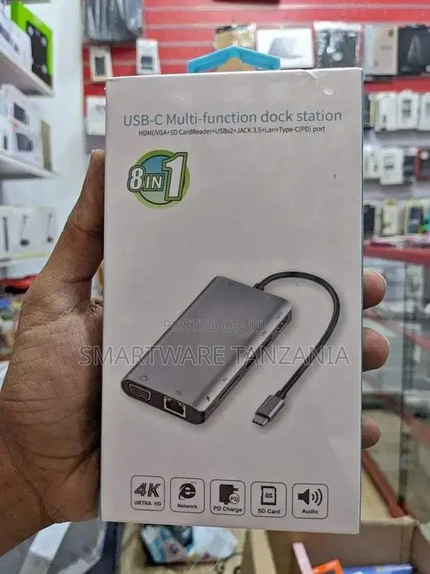 USB Type C Hub 8 In 1 PD Charging Hub Ethernet - Buy in Dar es Salaam, Tanzania | Smartware