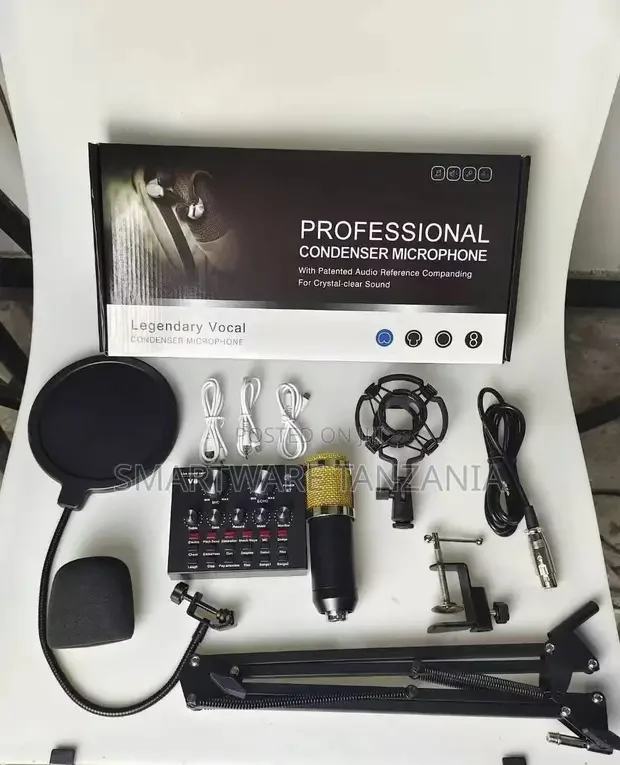 V8 Sound Card With Condenser Microphone Studio Recording Kit - Buy in Dar es Salaam, Tanzania | Smartware