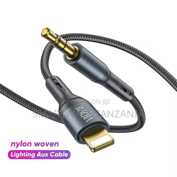 Vidvie Nylon Braided USB to Lightning 3.5mm Aux Audio Cable - Buy in Dar es Salaam, Tanzania | Smartware