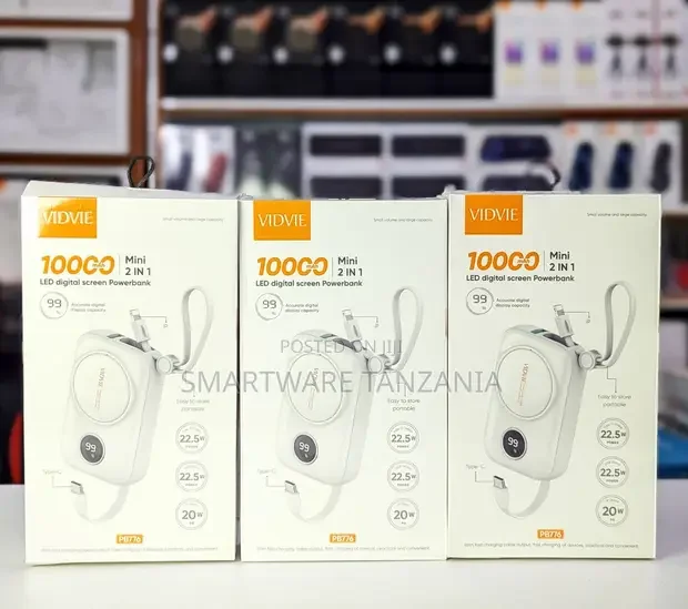 Vidvie PB776 10000mAh Mini Power Bank with Built-in Cables - Buy in Dar es Salaam, Tanzania | Smartware