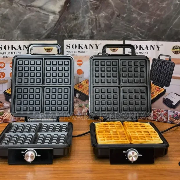 Waffle Maker With Non-stick Plates Makes 2 Perfectly Square