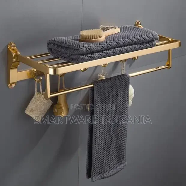Wall-Mounted Aluminum Anti-Rust Bathroom Towel Rack - Buy in Dar es Salaam, Tanzania | Smartware