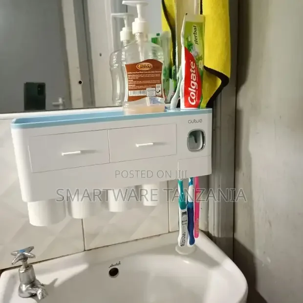 Wall Mounted Multifunction Toothpaste Dispenser Toothbrush Holder - Buy in Dar es Salaam, Tanzania | Smartware