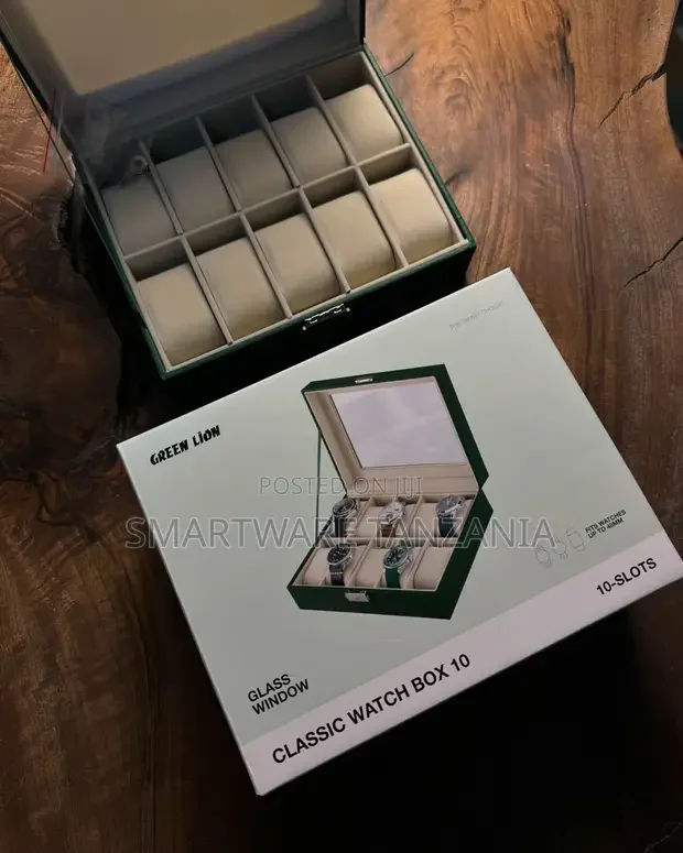 Watch Box 10 Grids PU Leather Watches Display Case Holder - Buy in Dar es Salaam, Tanzania | Smartware