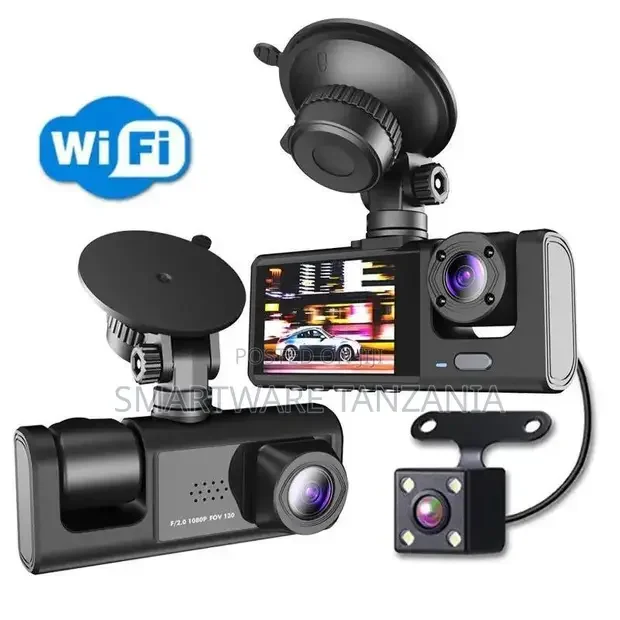 Wifi 3-lens Dash Cam System Front Interior And Rear View - Buy in Dar es Salaam, Tanzania | Smartware