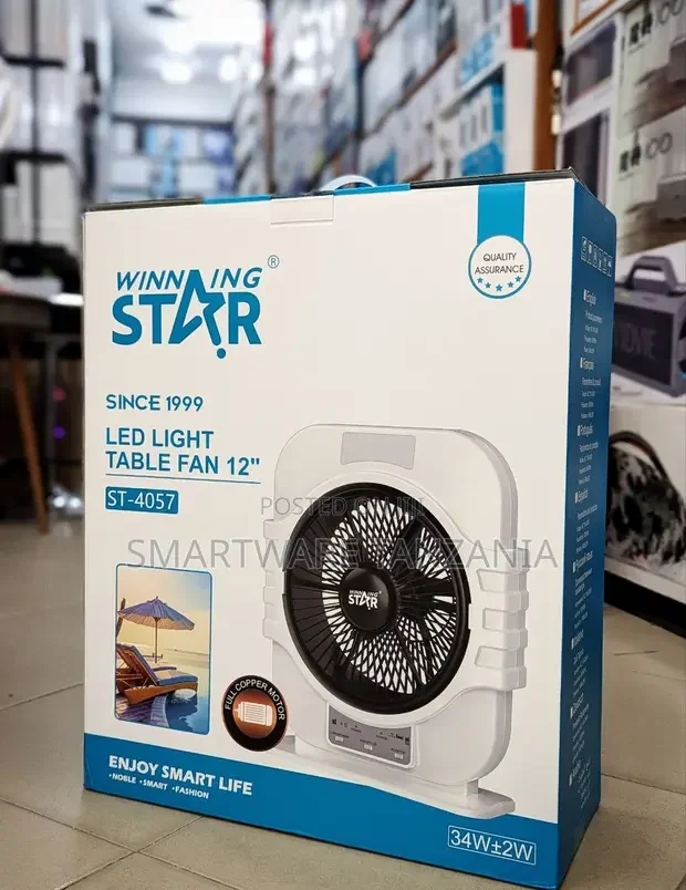 Winning Star 12 Inch Table Fan with LED Light - Buy in Dar es Salaam, Tanzania | Smartware