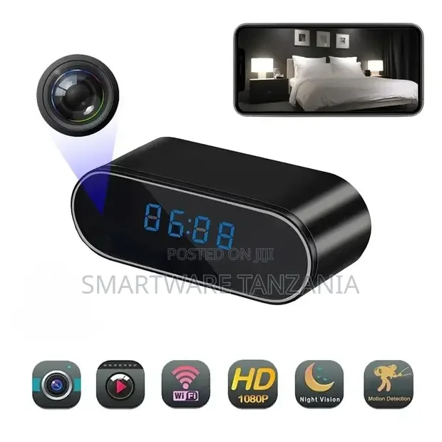 Wireless Hidden Camera Clock HD 1080P Security Camera - Buy in Dar es Salaam, Tanzania | Smartware