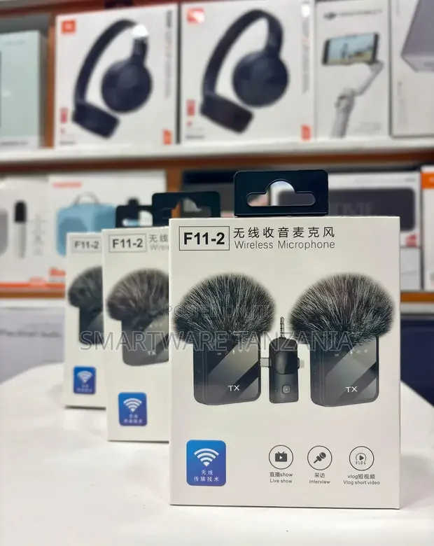 Wireless Lavalier Microphone F11-2 Dual Pack - Buy in Dar es Salaam, Tanzania | Smartware