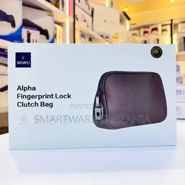 Wiwu Alpha Fingerprint Lock Clutch Bag Dark Brown - Buy in Dar es Salaam, Tanzania | Smartware