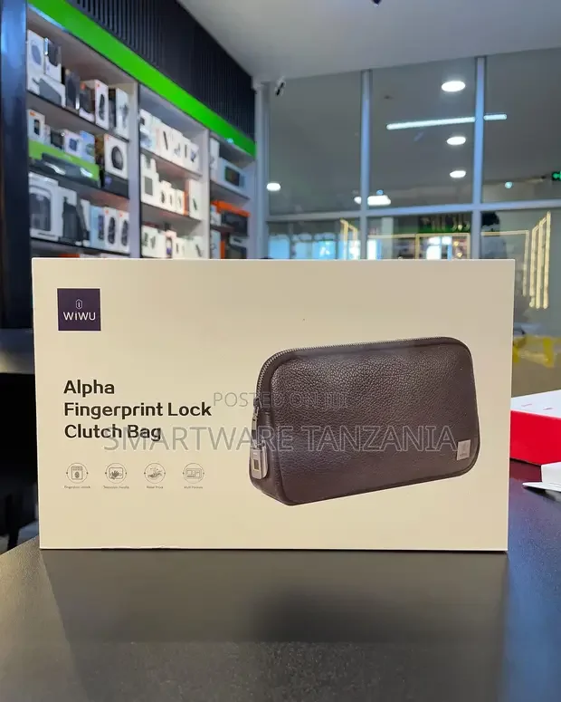 Wiwu Alpha Fingerprint Lock Clutch Bag - Buy in Dar es Salaam, Tanzania | Smartware
