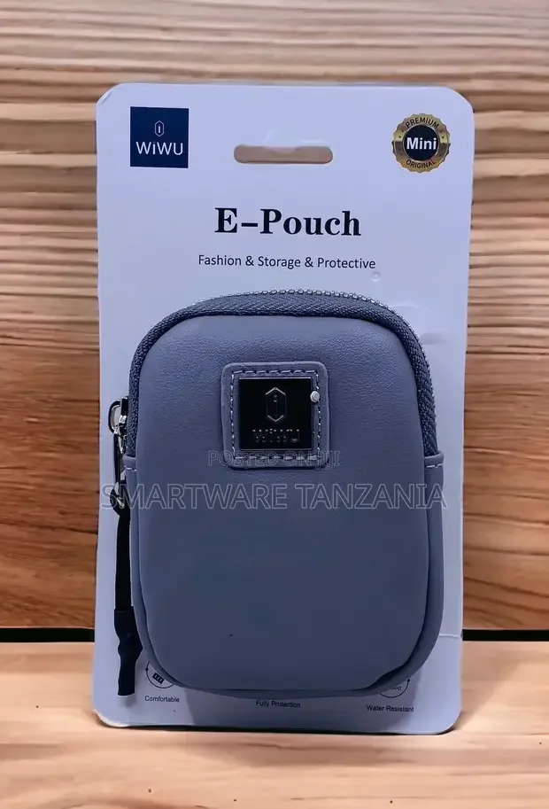 Wiwu E-pouch Mini Blue Leather Zipper Pouch - Buy in Dar es Salaam, Tanzania | Smartware