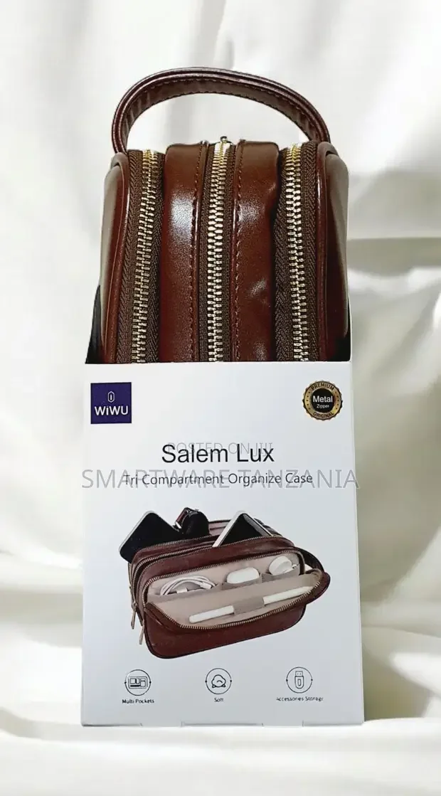 Wiwu Salem Lux Tri Compartment Leather Organizer Case - Buy in Dar es Salaam, Tanzania | Smartware