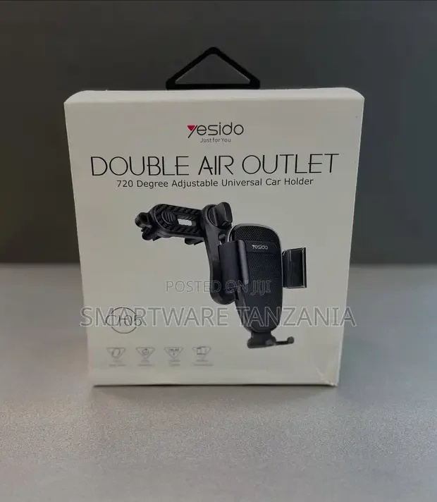 Yesido C105 Double Air Outlet Holder - 720 Degree Adjustable Mount - Buy in Dar es Salaam, Tanzania | Smartware
