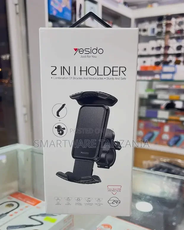 Yesido C249 Bike Motorcycle Phone Holder 2in1 Mount - Buy in Dar es Salaam, Tanzania | Smartware