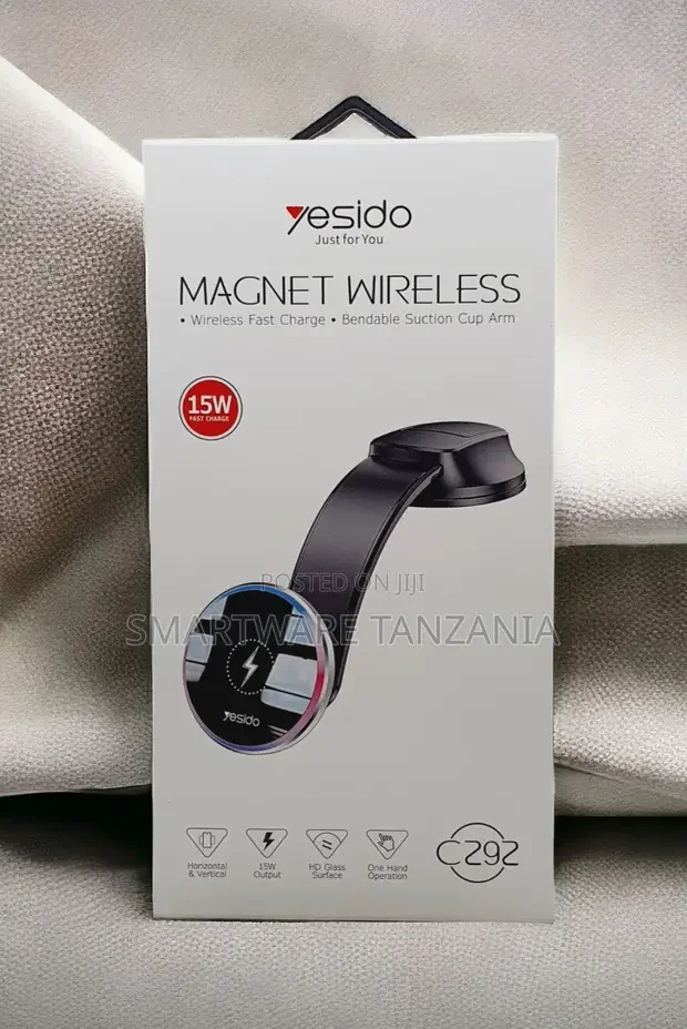 Yesido C292 15w Magnetic Wireless Car Charger Suction Mount